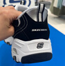 斯凱奇（Skechers）奧利奧熊貓鞋丨老爹鞋男女經(jīng)典黑白復古春夏輕便潮流增高運動(dòng)休閑 男款-BKW/黑色/白色 39.5 曬單實(shí)拍圖