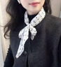 恒源祥白色波點(diǎn)方巾小絲巾女春夏季真絲雪紡70桑蠶絲紗巾小領(lǐng)巾小圍巾 米色 曬單實(shí)拍圖