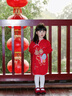 巴拉巴拉【balaOne】童裝兒童連衣裙女童新中式旗袍裙春2025新款針織拜年 紅色調00366 100 曬單實(shí)拍圖