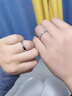 DRAGBOLL鉆戒女對戒紙短情長情侶戒指活口可調節(jié)結婚求婚送女友生日禮物 白金色一對莫桑石-開口可調節(jié) 曬單實拍圖