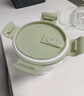 希樂(lè )扣Cilock玻璃湯碗家用帶蓋湯杯便攜密封學(xué)生上班族飯盒微波爐北歐綠湯碗*2 曬單實(shí)拍圖