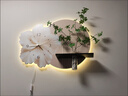 2025新款餐廳裝飾畫(huà)創(chuàng  )意掛鐘水培綠植客廳電視背景墻畫(huà)掛畫(huà)鐘表 B款 單層精雕+黑指針+玻璃瓶+仿真綠植 60x40【常規款不帶燈】布紋面 曬單實(shí)拍圖