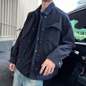 啄木鳥(niǎo)（TUCANO）男士牛仔拼接外套秋冬季潮牌痞帥工裝夾克男新款假兩件春裝上衣服 新年戰袍 黑色 常規 建議110-130斤 L 曬單實(shí)拍圖
