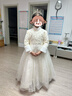 女童晚禮服女孩冬季加厚生日公主裙兒童花童婚禮主持人鋼琴演出服 202香檳色夾棉【送水滴皇冠】 140 【建議46-55斤】 曬單實(shí)拍圖