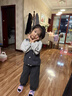 G.DUCKKIDS小黃鴨女童秋季套裝2025新款洋氣兒童毛線(xiàn)馬甲三件套女寶寶春秋裝 灰色 90 建議1~2歲【 80-90cm】cm 曬單實(shí)拍圖
