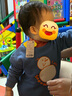 papa爬爬冬季新款寶寶拼色立領套頭衛(wèi)衣男女童保暖厚款加絨上衣 藍色 90 cm 曬單實拍圖