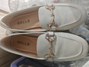 百麗羊皮英倫風(fēng)樂(lè)福小皮鞋平底豆豆女復(fù)古深口單鞋A7H1DAA4 米白 36 曬單實(shí)拍圖