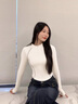 班尼路（Baleno）半高領(lǐng)薄絨打底衫女2025年秋冬季新款親膚柔軟舒適加絨保暖上衣 曬單實(shí)拍圖