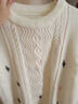 麓格立 毛衣女秋冬季ins風(fēng)復古可愛(ài)加厚針織衫慵懶寬松百搭套頭外穿上衣 米白色均碼【建議80-120】 曬單實(shí)拍圖