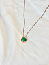 timebetter天然孔雀石銀項鏈925銀鎖骨鏈吊墜圓形綠色紋理時(shí)尚文藝送證書(shū) 天然孔雀石銀項鏈/主石尺寸約8mm 默認1 曬單實(shí)拍圖
