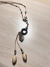 妙占新中式禪意長(cháng)款陶瓷毛衣鏈女民族風(fēng)項鏈波西米亞國風(fēng)漢服配飾吊墜 一葉青蓮 曬單實(shí)拍圖
