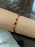 999足金五福馬紅繩手鏈女黃金轉運珠生肖馬手繩馬年本命年送女友 馬上有錢(qián)（酒紅色） 曬單實(shí)拍圖
