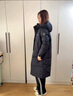 波司登（BOSIDENG）于適同款25新款羽絨服男女同款情侶長(cháng)款寬松舒適連帽面包服外套 黑色|8056 M 165/88A 體重約120斤以?xún)?曬單實(shí)拍圖