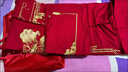 勞拉夫人富安娜180支長(cháng)絨棉中式婚慶紅色四件套龍鳳刺繡被套婚房陪嫁床品4 皇家喜事 金 1.8 床單款 四件套：被套200*230cm 曬單實(shí)拍圖
