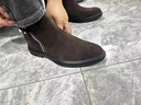 普步仕品牌真皮馬丁靴男2025秋冬尖頭內增高短靴英倫翻毛皮反絨皮鞋子男 棕色 41 曬單實(shí)拍圖