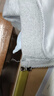 卡圖弛灰色開(kāi)衫連帽衛衣男春秋季美式復古正肩外套cleanfit重磅上衣男裝 淺灰色 XL 曬單實(shí)拍圖