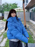 波司登（BOSIDENG）25新款羽絨服女短款90絨泡芙時(shí)尚脫卸帽厚冬季保暖外套B250243152 布魯斯藍5A34-趨勢推薦 S 160/84A充絨量214g 體重約110-125斤 曬單實(shí)拍圖