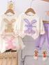 G.DUCKKIDS童裝女童春裝套裝兒童衣服小童春秋新款卡通兔子兩件套女孩運動(dòng)裝 粉色亮片耳朵-春秋款 100 尺碼2~3歲【 90-100cm】 曬單實(shí)拍圖