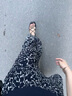 優(yōu)衣庫女裝雪紡長(cháng)裙/層疊顯瘦半身裙裙子480810 69 藏青色 L /160/72A 曬單實(shí)拍圖