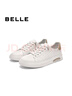 百麗（Belle）男鞋時(shí)尚小白鞋2025新款商場(chǎng)同款真皮百搭休閑板鞋8SA01BM5 白/杏 42 (260mm) 曬單實(shí)拍圖