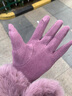 朗琦威尊德絨保暖騎行加絨加厚大毛口時(shí)尚觸屏可漏指防寒保暖冬天防風(fēng)手套 毛口金標紫色 均碼 曬單實(shí)拍圖
