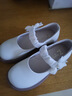 富羅迷女童皮鞋春秋季中大童軟底透氣方口單鞋學(xué)生黑色表演鞋 米白 30  曬單實(shí)拍圖
