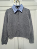 JNBY/江南布衣春秋針織開(kāi)衫珠管繡毛衣修身開(kāi)襟針織衫5O8313670 072/中雜灰 M 曬單實(shí)拍圖
