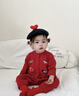 G.duck新生嬰兒衣服開(kāi)春外出服男寶寶春裝針織連體衣嬰幼兒毛衣嬰童哈衣 紅色寶寶單層爬服 73cm (建議14-17斤) 曬單實(shí)拍圖