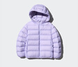 優(yōu)衣庫童裝男童女童高級輕型羽絨連帽外套帽子可拆卸471377 71 淺藍紫色 130 曬單實(shí)拍圖