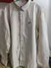 老人頭（LRT）100%純棉牛津紡長(cháng)袖襯衫男春秋裝新品刺繡純色男士襯衣休閑寸衫潮 ED-25719卡其黃 XL 推薦140-160斤 曬單實(shí)拍圖