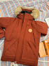 鴨鴨兒童羽絨服2025新款冬季加厚毛領(lǐng)鴨絨外套中大童冬裝潮 桔色 160 曬單實(shí)拍圖