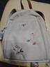 萊夫女包小背包可愛(ài)萌兔刺繡帆布雙肩包通勤度假旅行包生日禮物 中號奶茶杏-可放11英寸iPad 曬單實(shí)拍圖