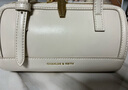 CHARLES&KEITH拼色掛飾手提斜挎包波士頓包生日禮物CK2-30671730 Cream奶白色 小包 曬單實(shí)拍圖