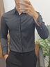 Camat Killy2025秋冬款【豎條紋SLIMVERT免燙襯衫】高端男士長(cháng)袖商務(wù)通勤襯衣 藍色（柔軟舒適） 【全場(chǎng)滿(mǎn)2件減50元】 L 115-130斤 曬單實(shí)拍圖