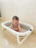 喆湘日本品質(zhì)嬰兒洗澡盆寶寶浴盆幼兒折疊坐躺托浴架大號浴桶家用新生 升級加大加厚【數顯感溫】單浴盆 曬單實(shí)拍圖