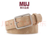 沐家日本無(wú)印MUJI無(wú)印良品品新款休閑男女簡(jiǎn)約百搭皮帶褲腰帶棕色裝飾 卡其色 105cm 曬單實(shí)拍圖