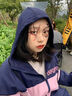 WASSUP JOYZON品牌運動(dòng)套裝女寬松顯瘦春秋款學(xué)生休閑大碼加絨外套跑步服兩件套 粉藍色（春秋款兩件套） S（建議75-90斤） 曬單實(shí)拍圖