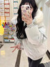 鏡莎棉服女大毛領(lǐng)2025年新款冬季羽棉襖絨服女加厚保暖棉襖女學(xué)生外套 白灰色 均碼 可以備注碼數 曬單實(shí)拍圖