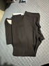 貓人10A抑菌防螨含羊絨蠶絲男士保暖內衣男加絨秋衣秋褲套裝黑色XL 曬單實(shí)拍圖