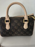 百麗女包復古老花斜挎保齡球包波士頓法棍包X7054CX4 啡色 曬單實(shí)拍圖