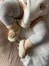 G.DUCKKIDS嬰兒步前鞋春秋冬季0-1歲男女寶寶軟底學(xué)步6-12個(gè)月棉布鞋襪腳套 彩棉大頭熊（棉布內里） 內長(cháng)13cm(適合0-12個(gè)月) 曬單實(shí)拍圖