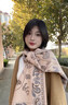 CharisKitty披肩外搭女2025新款夏季空調圍巾保暖防曬斗篷冬季防寒圣誕節禮物 青鳥(niǎo)藍 曬單實(shí)拍圖