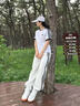 燦圖美式潮流三條杠運(yùn)動(dòng)褲女春秋季小個(gè)子高腰運(yùn)動(dòng)寬松闊腿休閑衛(wèi)褲 白灰色 L 曬單實(shí)拍圖