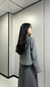 LAGOGO星霜流韻小香風(fēng)外套女拉谷谷2025冬新款含羊毛肌理感上衣 灰色 M 曬單實(shí)拍圖