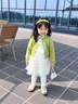 G.DUCKKIDS童裝女童套裝春秋季兒童衣服女小童秋裝連衣裙套裝女孩開衫兩件套 綠色毛衣+連衣裙 90 尺碼1~2歲【 80-90cm】cm 曬單實(shí)拍圖