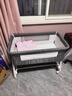 ANGI BABY新生兒嬰兒床帶尿布臺可拼接大床寶寶搖搖床可移動(dòng)多功能哄睡神器 莫蘭迪灰 尿布臺+椰棕棕墊+禮包 曬單實(shí)拍圖