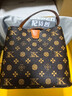 紀詩(shī)哲輕奢品牌包包女包女士水桶包手提包單肩斜挎送媽媽老婆生日禮物侈 字母咖啡色（大號） 情人節禮物新年禮物 曬單實(shí)拍圖
