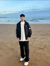 adidas休閑簡(jiǎn)約三條紋梭織立領(lǐng)夾克外套男裝秋季阿迪達斯三葉草 黑色 (偏小，推薦買(mǎi)大1碼)   L 曬單實(shí)拍圖