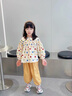 鄰家米其（LINJIAMIQI）女小童套裝秋裝蝴蝶結2025新款秋季寶寶兒童裝女孩春秋小孩衣服 XT2003-黃色 110 碼/身高100-110cm（3-4歲） 曬單實(shí)拍圖