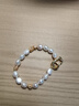巴洛克淡水珍珠手鏈簡(jiǎn)約高級感鍍18K隔珠生日禮物女首飾手鐲 白色 曬單實(shí)拍圖